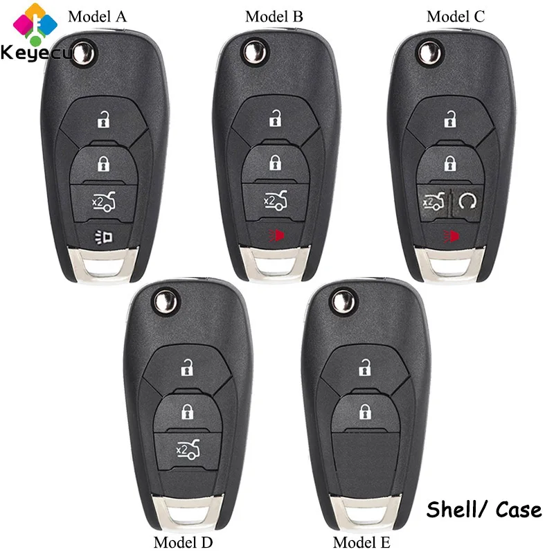 

KEYECU Flip Remote Car Key Shell Case Fob 2 3 4 5 Buttons for Chevrolet Cruze Aveo Malibu Spark Niva 2014 2015 2016 2017 2018