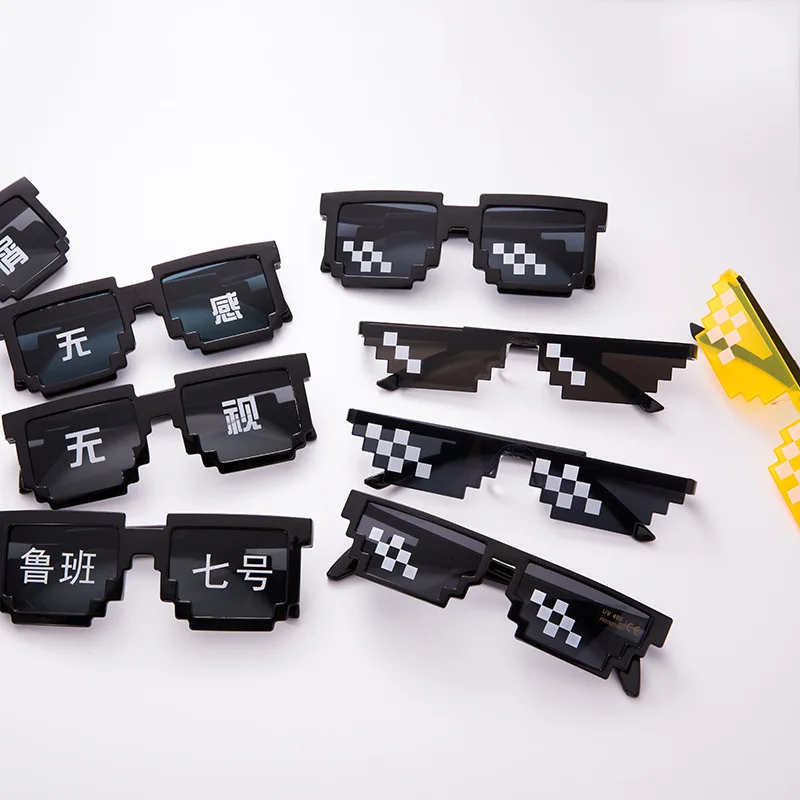 Новые модные пиксельные очки мозаичные солнцезащитные Thug Life косплей реквизит