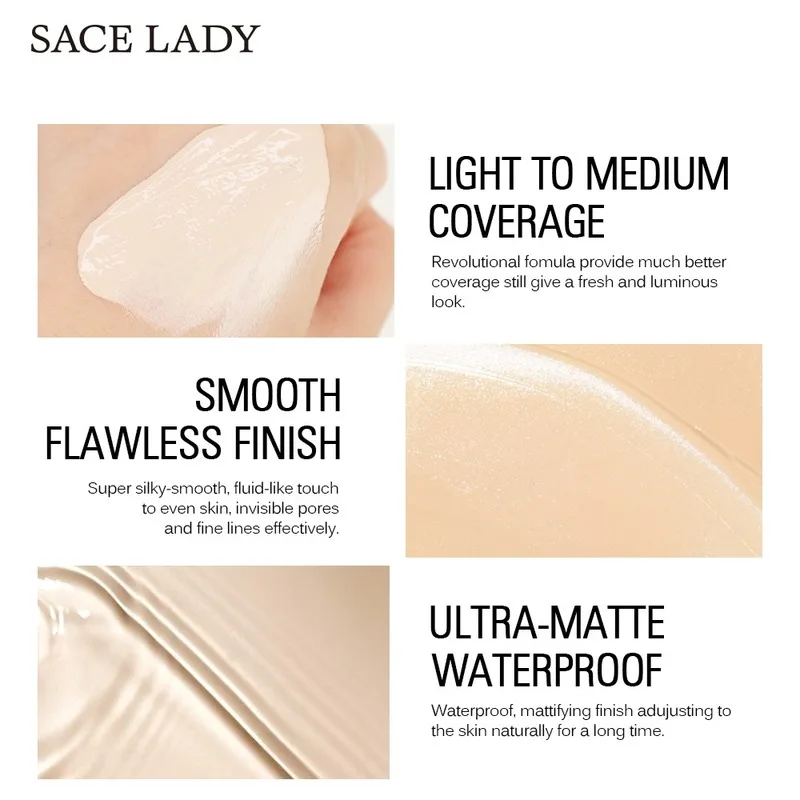 

Foundation Cream Base Makeup Professional Matte Finish Make Up Liquid Concealer Waterproof Brand Natural Cosmetic