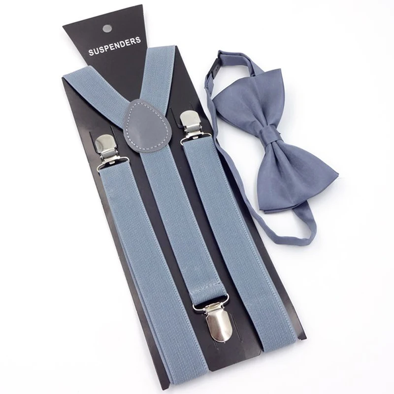 

Colorful Wedding Accessories Suspenders with Bowtie Fashion Bow Tie Set Adjustable Bow Tie & Suspenders