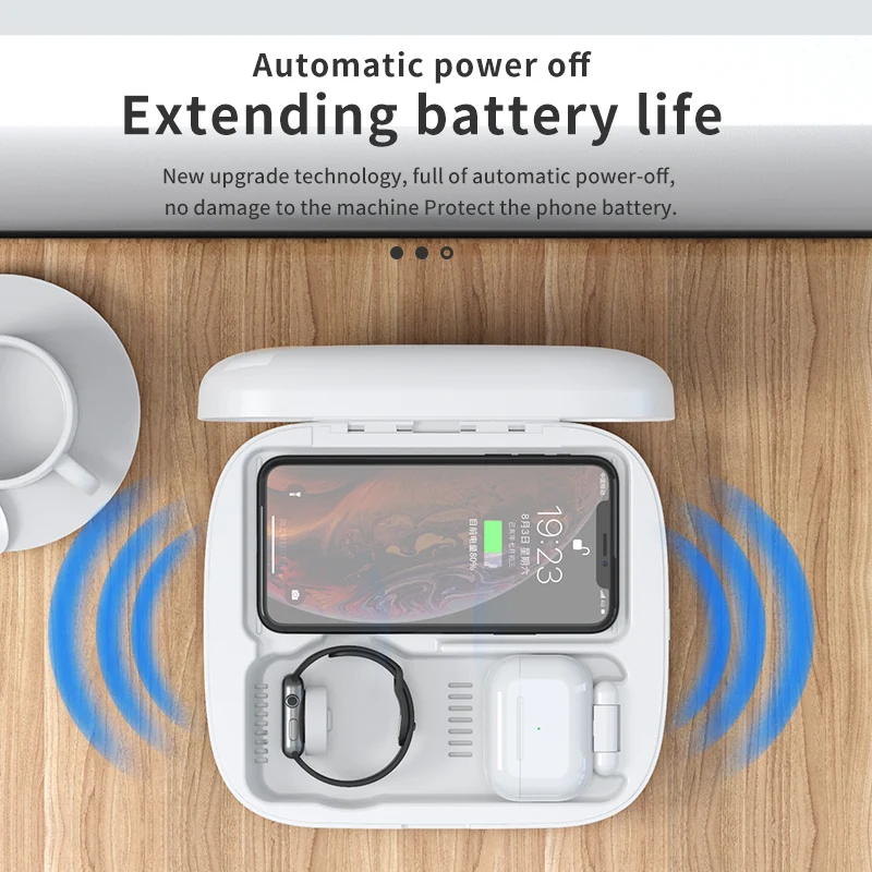 4 in 115W Multifunctional Wireless Charging Portable UV Sterilization Cleaner Box for Phone Apple Watch AirPods Pro | Электроника