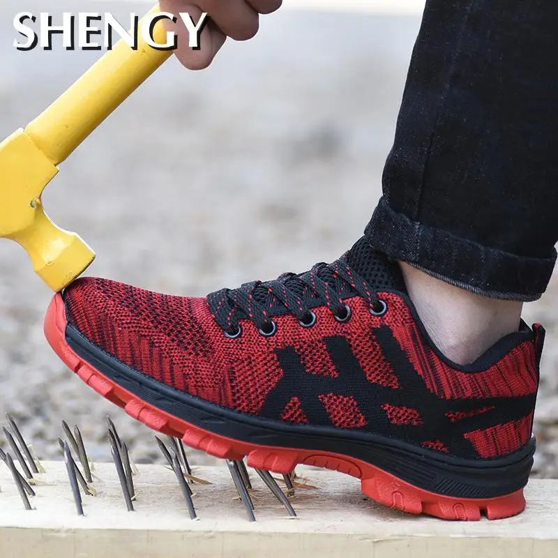 Новые кроссовки для мужчин неразрушаемая обувь стальной носок рабочая