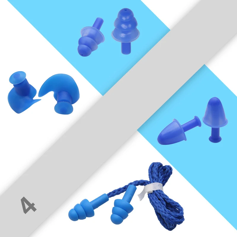 

Swimming Earplugs with Nose Clip Waterproof Silicone Comfortable Soft Family Swimming Fitness Equipment Combination set
