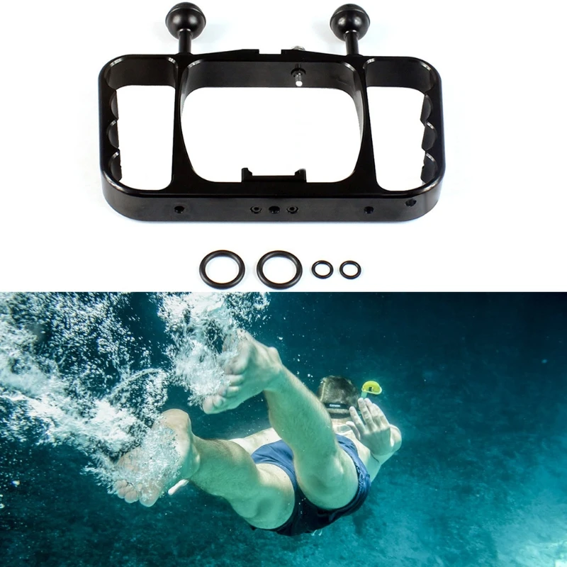 

X7AA Camcorder Stabilizer Dual Hand Grip for-GoPro 7/(2018)/6/5/4/3 With Wrist Strap Underwater Handle Bracket