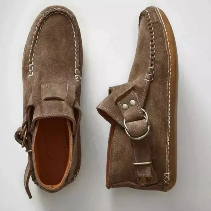 

Новинка 2021, женская обувь на плоской подошве, теплая пушистая Женская Повседневная Удобная мягкая обувь из искусственной кожи с заклепками ...