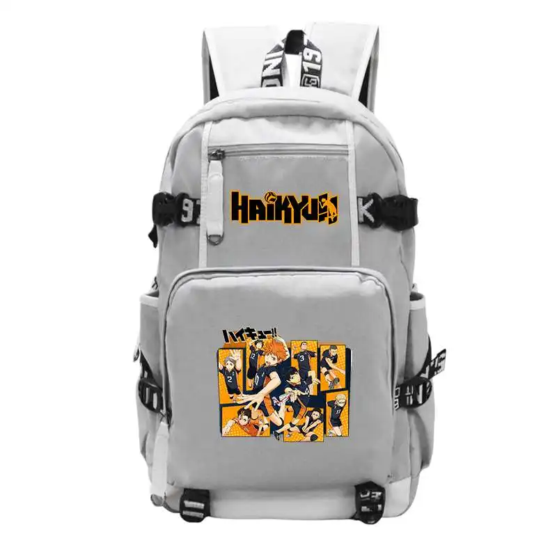 

Hot Anime Haikyu!! Hinata Shoyo Karasuno Printing Backpack Canvas School Bags USB Charging Laptop Backpack Travel Bagpack Rugzak