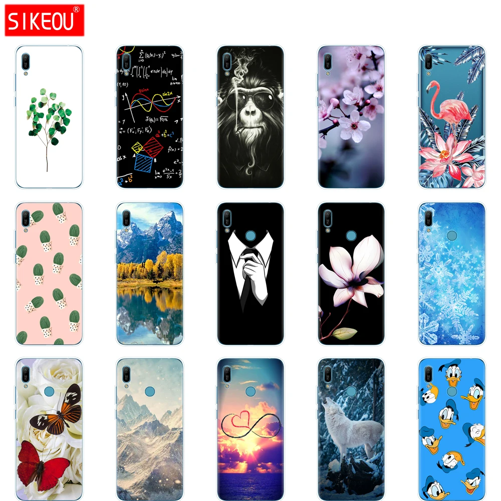 Силиконовый чехол для huawei y6 2019 Чехол Мягкий ТПУ задняя крышка телефона Y6 MRD-LX1 MRD-LX1F