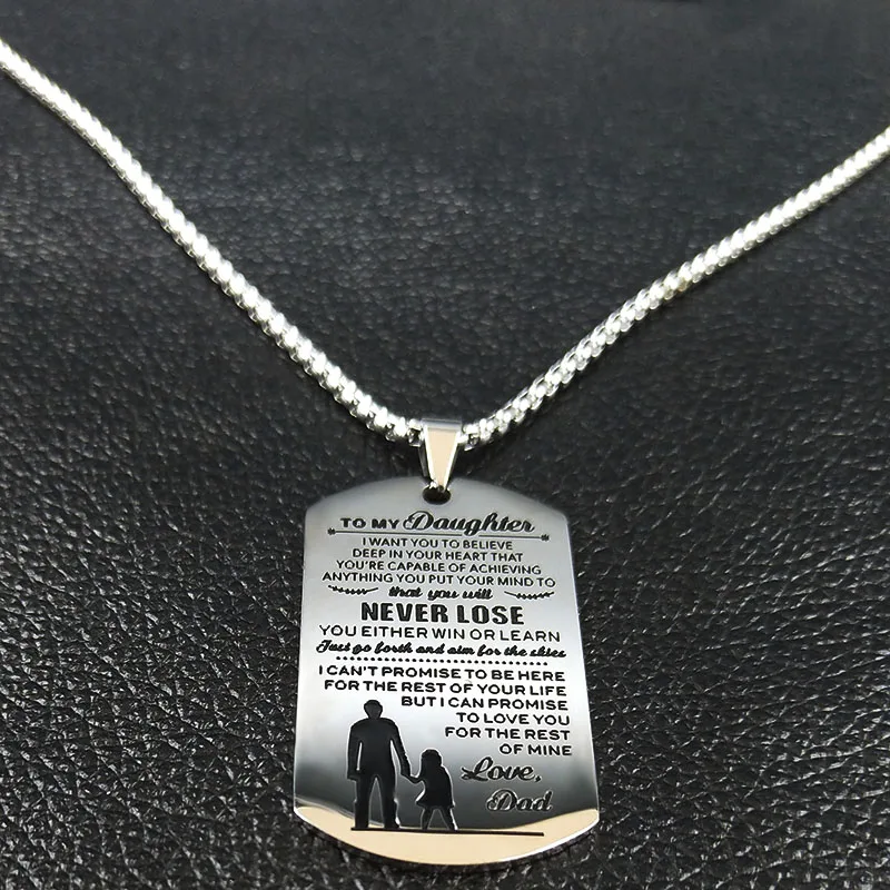 2021 длинное большое мужское ожерелье из нержавеющей стали с надписью LOVE DAD для