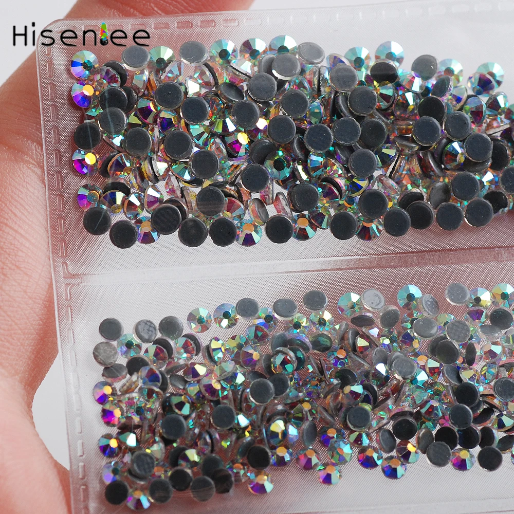AAAA 6 размеров 1728 шт. стразы горячей фиксации смешанные стеклянные камни ab