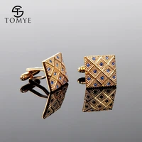cufflinks for men tomye xk18s318 high quality luxurious blue crystal square formal business tuxedo shirt cuff links for groom