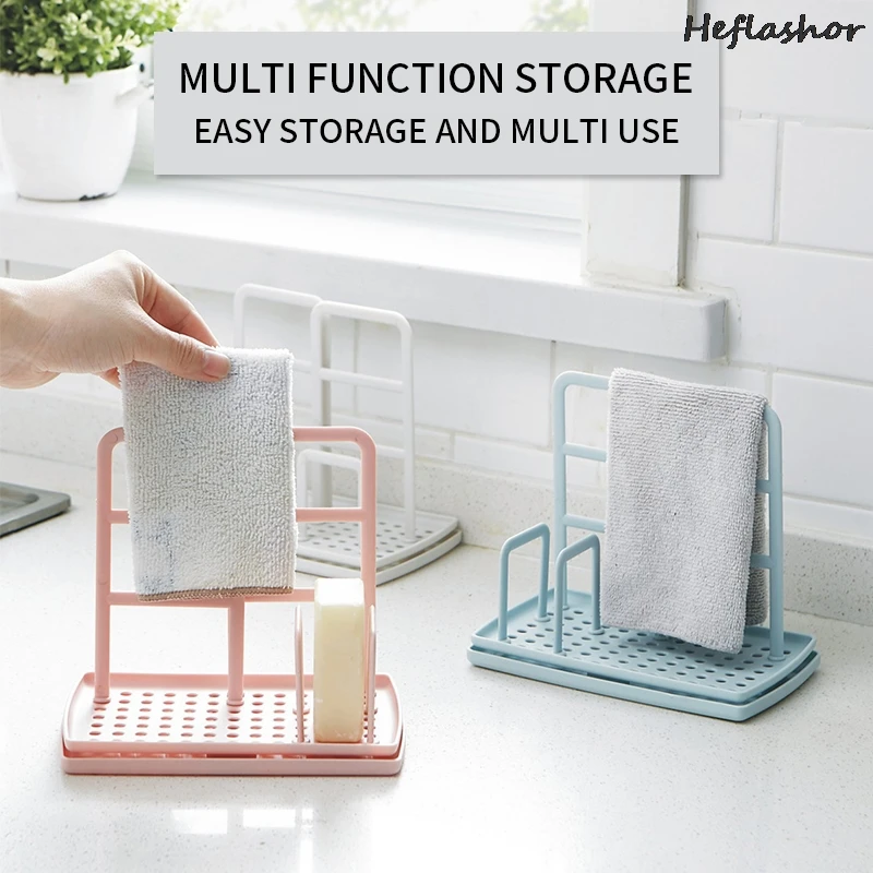 1PCS Storage Rack Mutifuctional Standing Type Sponge Holder Shelf Plate For Pad Towel Organizer Home Kitchen Accessories | Дом и сад