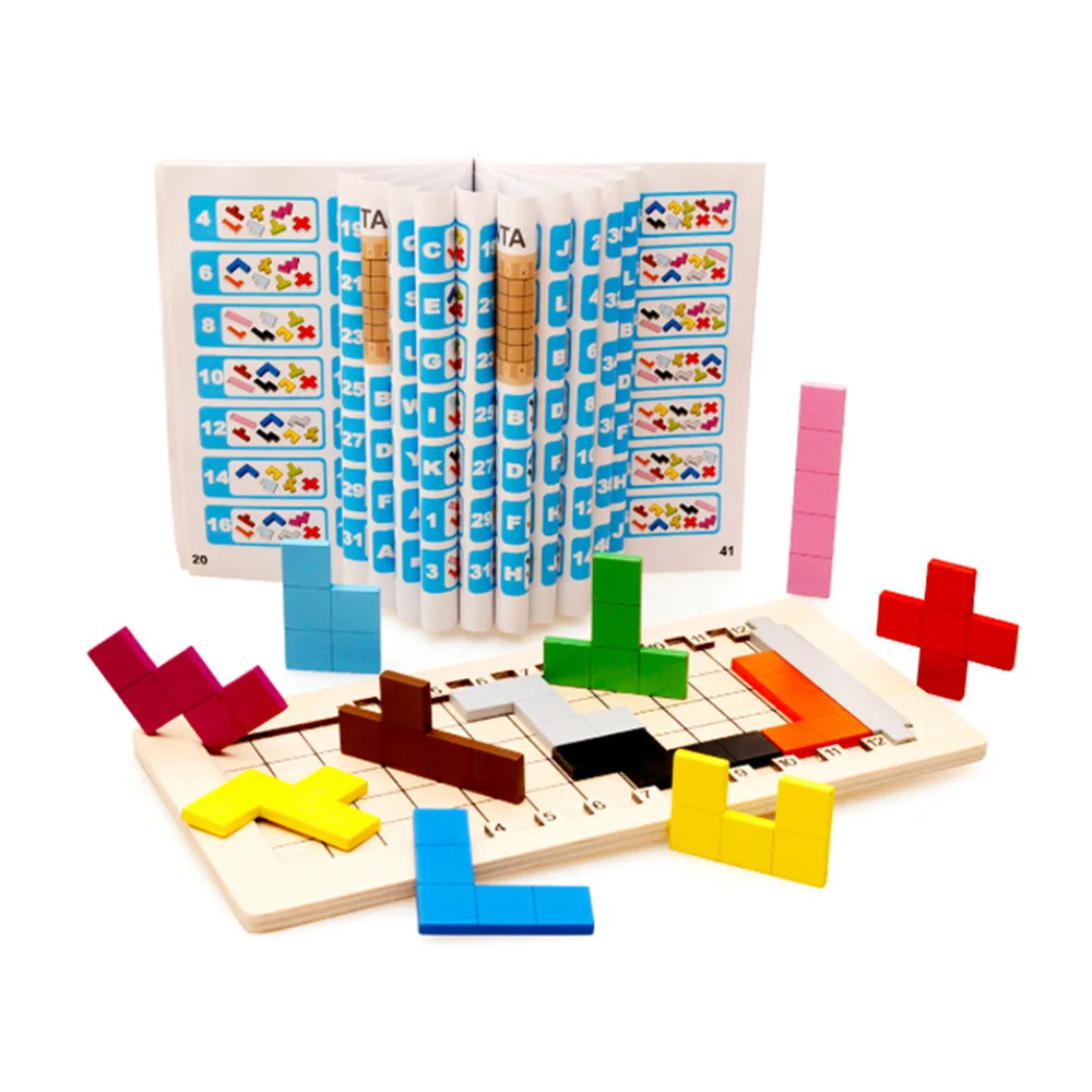

Wooden Tangram Brain Teaser 3D Jigsaw Puzzle Toys Game Magination Intellectual Educational Kids Toy