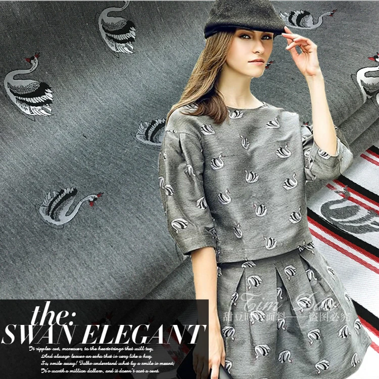 

Детское жаккардовое платье Xia Chunqiu, зимняя одежда, костюм с лебедем