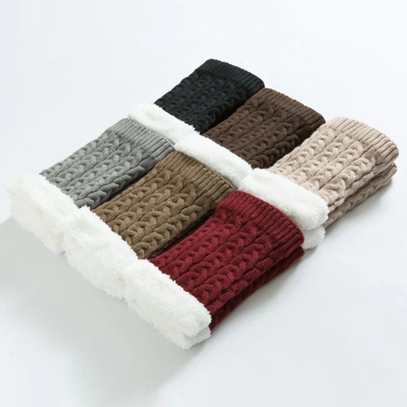

Autumn Winter Women Knitted Leg Warmer Short Boot Cuffs Crochet Boot Socks Wool Warm Knitted Boot Covers Soft Foot Cover Socks