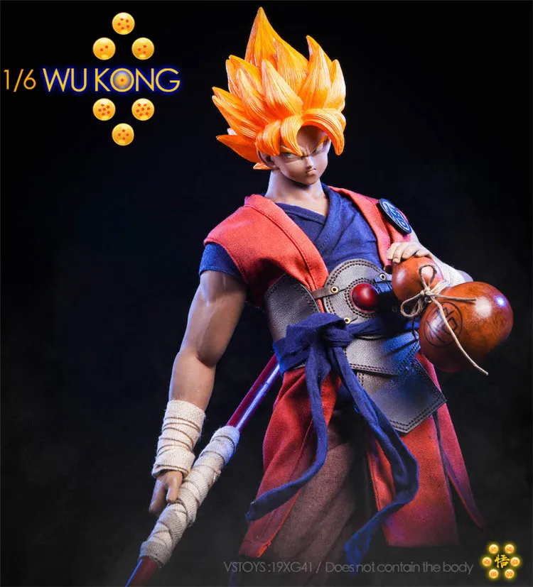 Коллекционная 19XG41 1/6 японский аниме Dragon Ball WU KONG Head& Clothes аксессуар прямой/Strabismus Eyes версия для фанатов