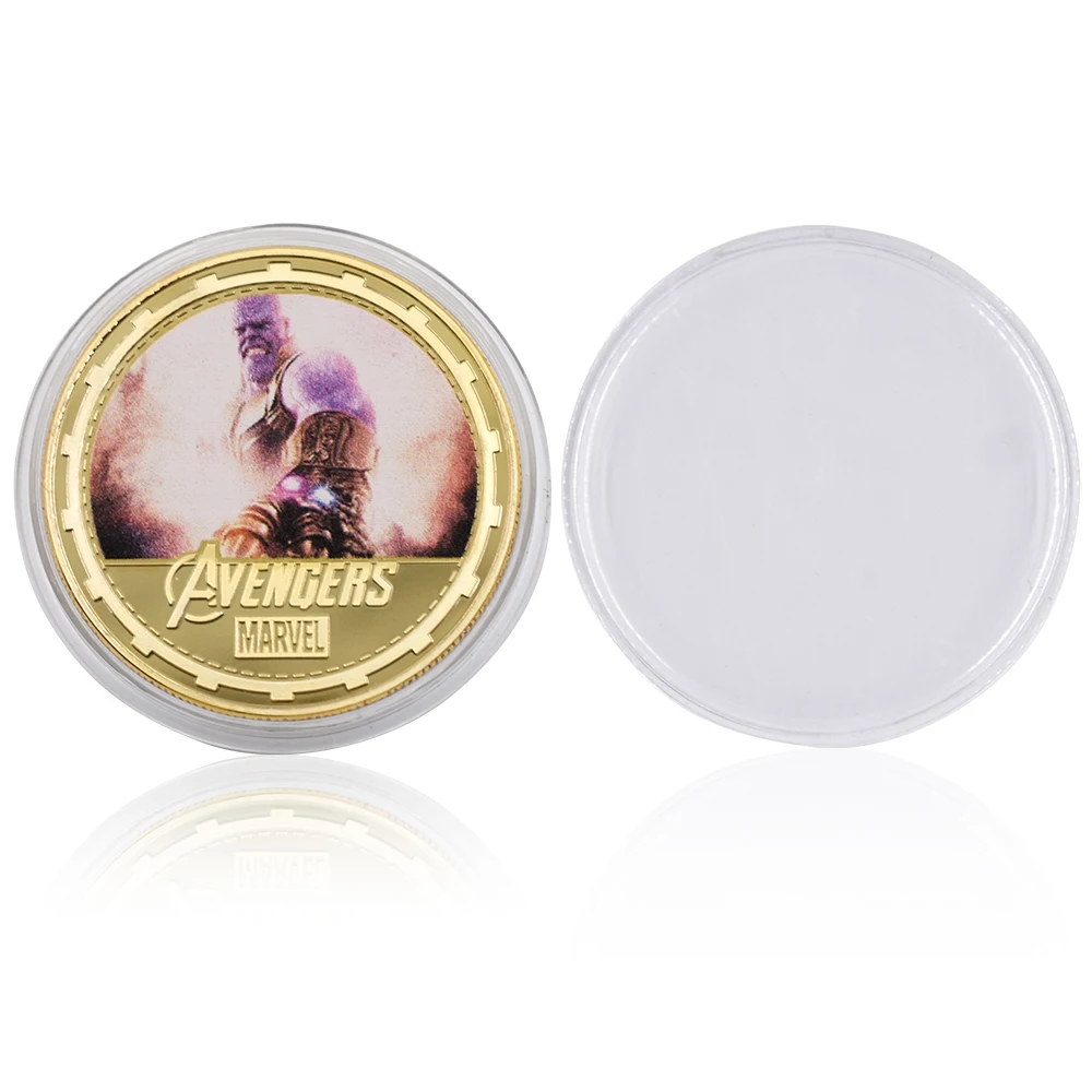 Coins Collectibles 24K Gold Plated Metal Coin Avengers Super Hero Thanos Challenge Art Ornament for New Year Gifts | Дом и сад