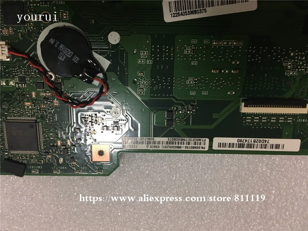 

yourui Original For Motherboard Fit For ASUS K56CM K56CB Laptopmotherboard with i5-3337uCPU Tested work