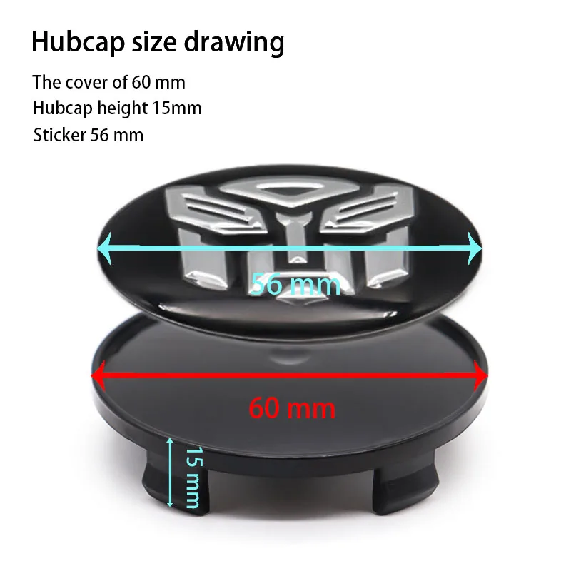 

Car parts 4pcs 60mm wheel hub cover center wheel sticker car logo, suitable for Transformers- personalized modification parts