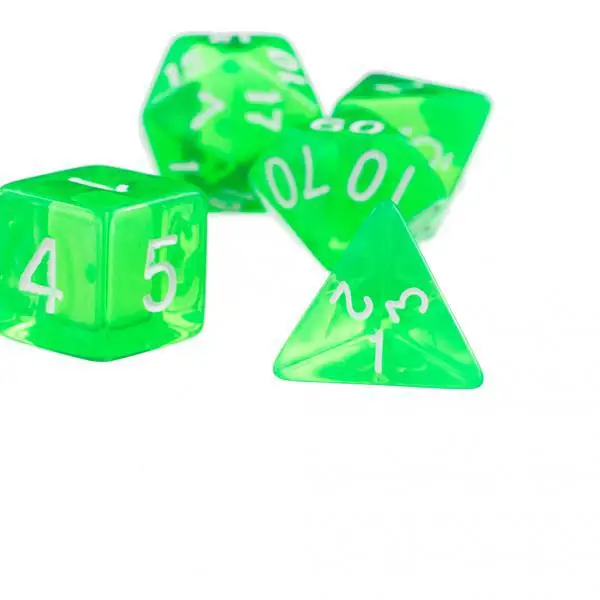 Набор зеленых игральных костей D4 D6 D8 D10 D12 D20 7 шт.|Кубики| |
