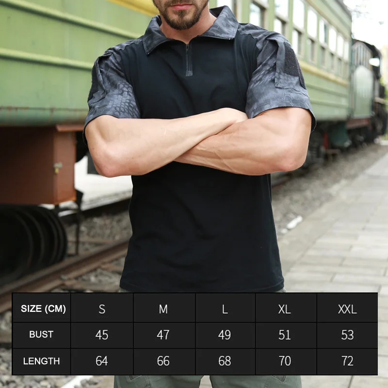 

Camouflage Military Shirts Tees Mens Outdoor Tactical Shirt Quick Drying Hunting Crop Tops Workout Clothing Army T Shirt Hiking