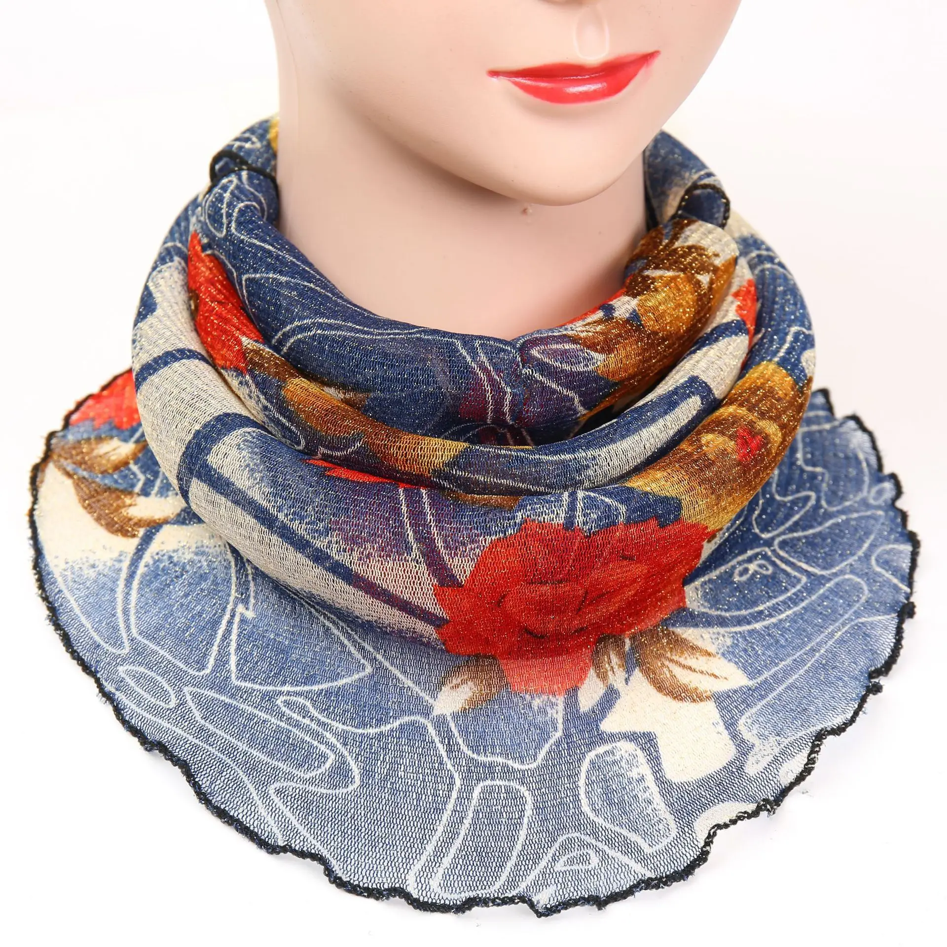 Qearlstar маска от солнца трикотажная пряжа Модная тонкая женская цветочная Печать