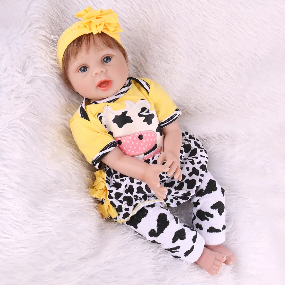 

48cm Full Silicone Vinyl Body Girl Lifelike Reborn Baby Doll Newborn Princess Toddler Toy Waterproof Children Girl Birthday Gift