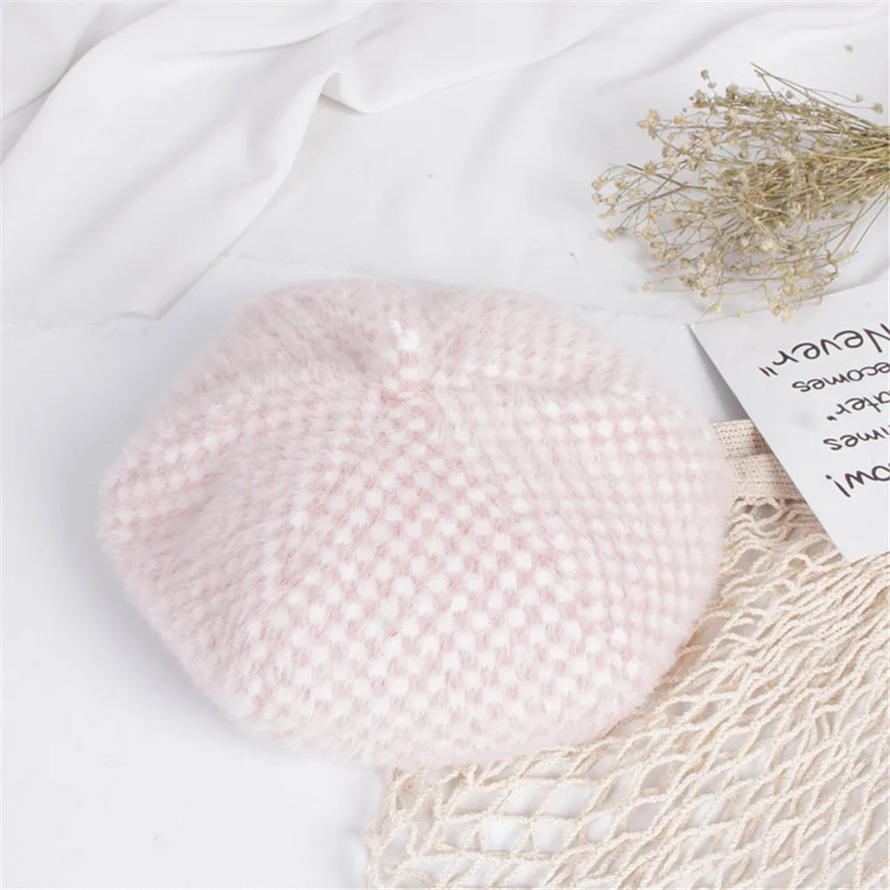 Новинка 2019 милый норковый Бархатный берет в шиншилловом стиле шапки для детей