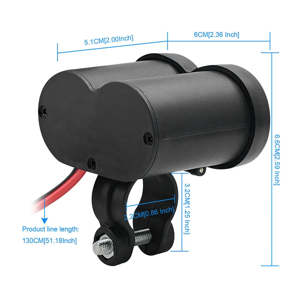 

Motorcycle 5V/2A Single Port USB Charger On-Board Sockets Multifunction Waterproof Dustproof Phone Quick C harge Cable Adapter