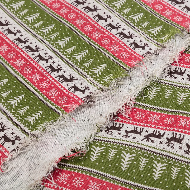 Необработанная ткань из полиэстера и льна для Рождественского украшения или