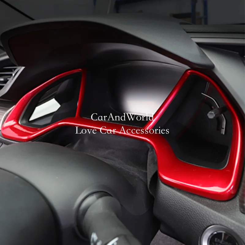 

Углеродное волокно для Honda Civic 10 2016-2019 Внутренняя крышка передней приборной панели автомобиля Приборная панель консоль рамка аксессуары для...