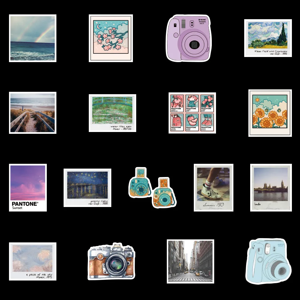 

50Pcs/Set Wholesale Cute Lovely Camera Stickers For Car Luggage Laptop Skateboard Guitar Decal Kids Gifts
