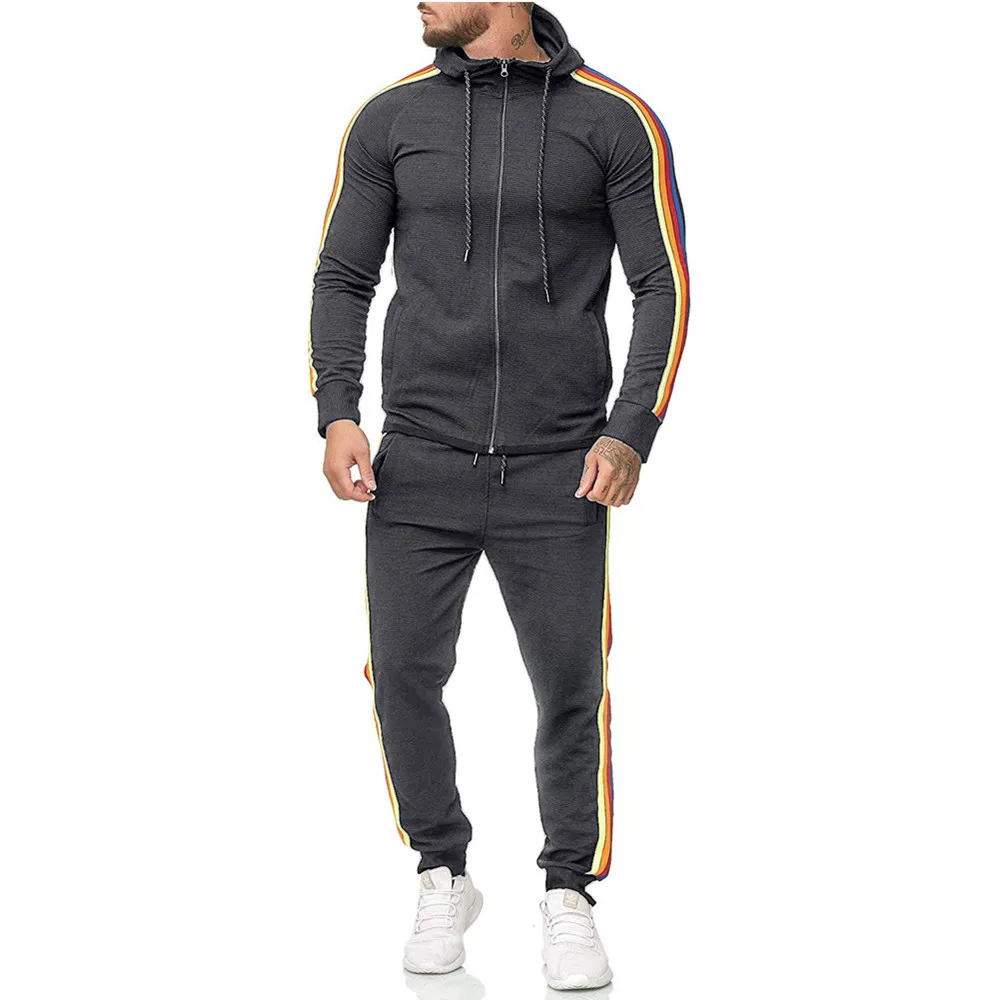 Fashion Men Tracksuit Set 2021 Autumn Hoodie and Sweatpants 2 Pieces Sweat Suit Set Mens Spring Sporting Clothing Jogger Outfit