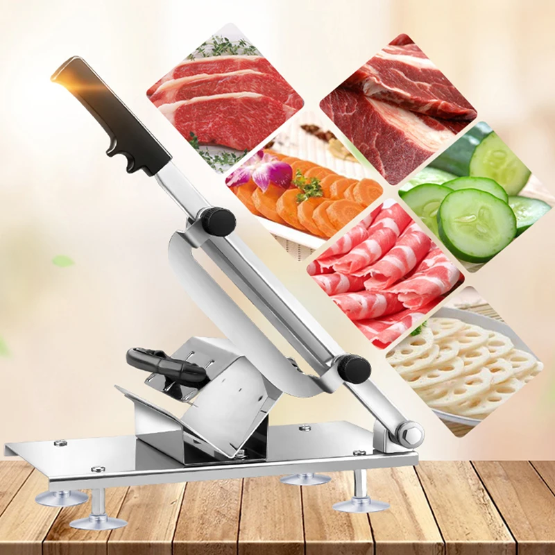 Meat slicer Manual Sliced cutting Machine Automatic delivery freezing Beef Mutton Roll Cutter for Kitchen commercial