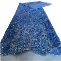 new hot selling with sequin bead lace fabric nigerian wedding lace dress fabric french latest embroidery net fabric lace dx 365