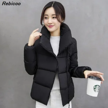 

Stand collar 2019 winter jacket women's three-dimensional fashion women's basic jacket autumn short jacket