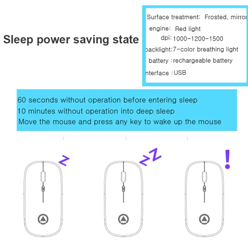 

Ergonomic Wireless Mouse Rechargeable Silent Portable Cute Mini Works for PC JHP-Best