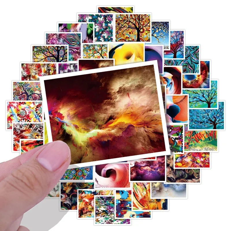 

10/30/52pcs Cool Starry Sky Stickers Aesthetics Skateboard Fridge Laptop Motorcycle Luggage Graffiti Waterproof Kid Sticker Toy