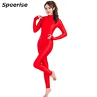Водолазка Speerise для взрослых, унисекс, с длинным рукавом, гимнастическое трико из спандекса для женщины Zentai балеток, латинских костюмов для йоги, танцевальная одежда, мужская молния сзади