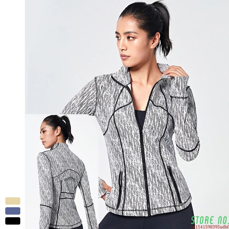 

Autumn Winter New Zipper Jacket Quick-Drying Yoga Clothes Long-Sleeve Training Running Jacket Women Slim Fitness Coat New 2021
