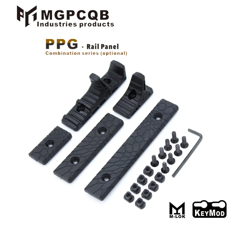

MGPCQB 5 PCS/Set New PPG for M-lok Keymod Universal Rail Panel Cover Handguard blocking handle Kit Hunting Tool Accessories