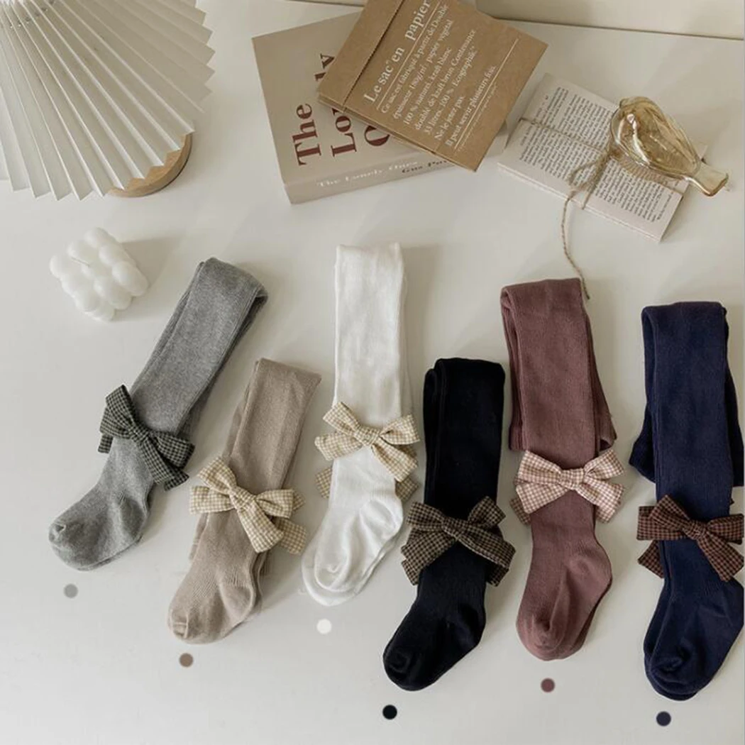 Женские винтажные стильные колготки принцессы с бантом хлопковые чулки Детские