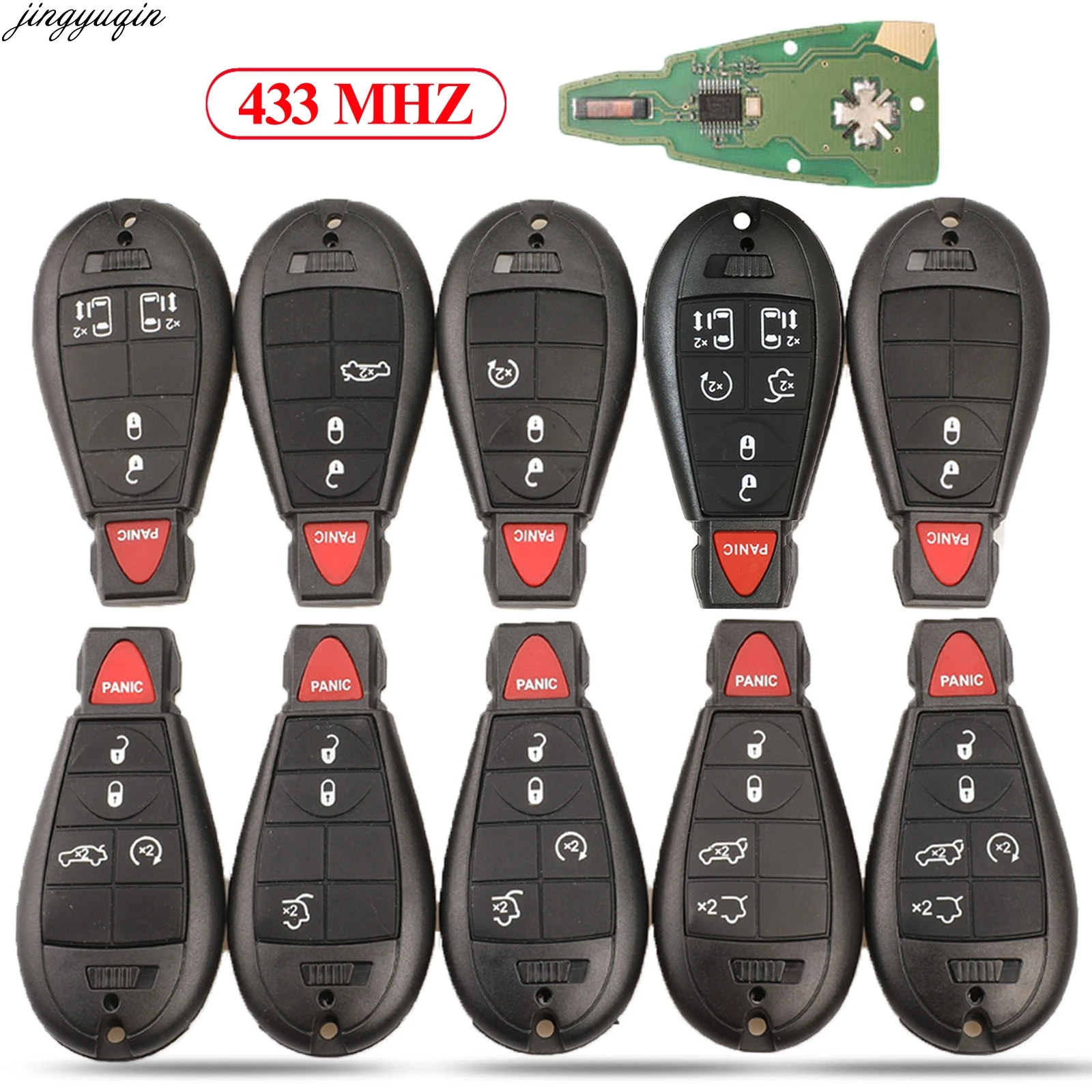 Jingyuqin дистанционный Автомобильный ключ 433 МГц для Chrysler Jeep Grand Cherokee M3N5WY783X IYZ C01C GQ4 53T
