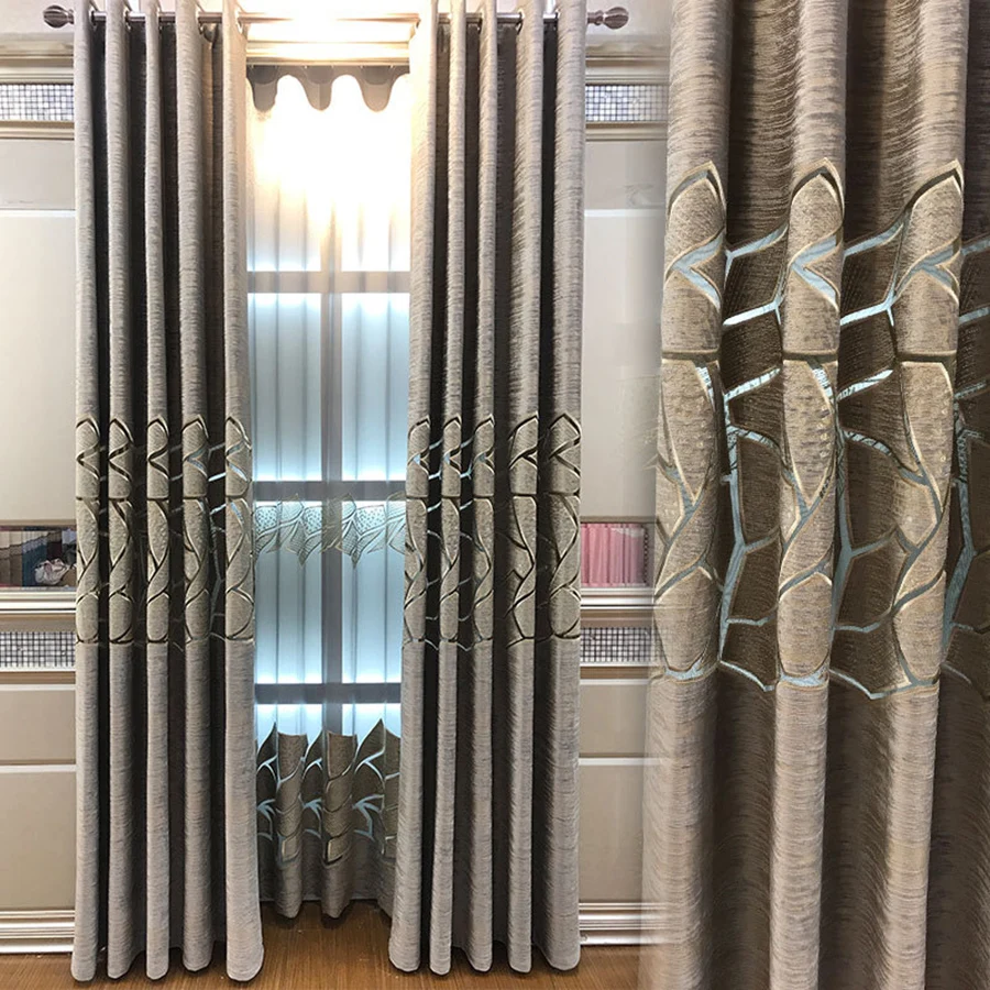 Blue Crack Geometric Design Curtains Blackout For Living Room Coffee Sheer Bedroom Curtain Luxurious Window Blinds Drape MY242#3 | Дом и сад