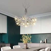 modern led dandelion chandelier lighting nordic restaurant pendant lamps bedroom fixtures dining room crystal hanging lights