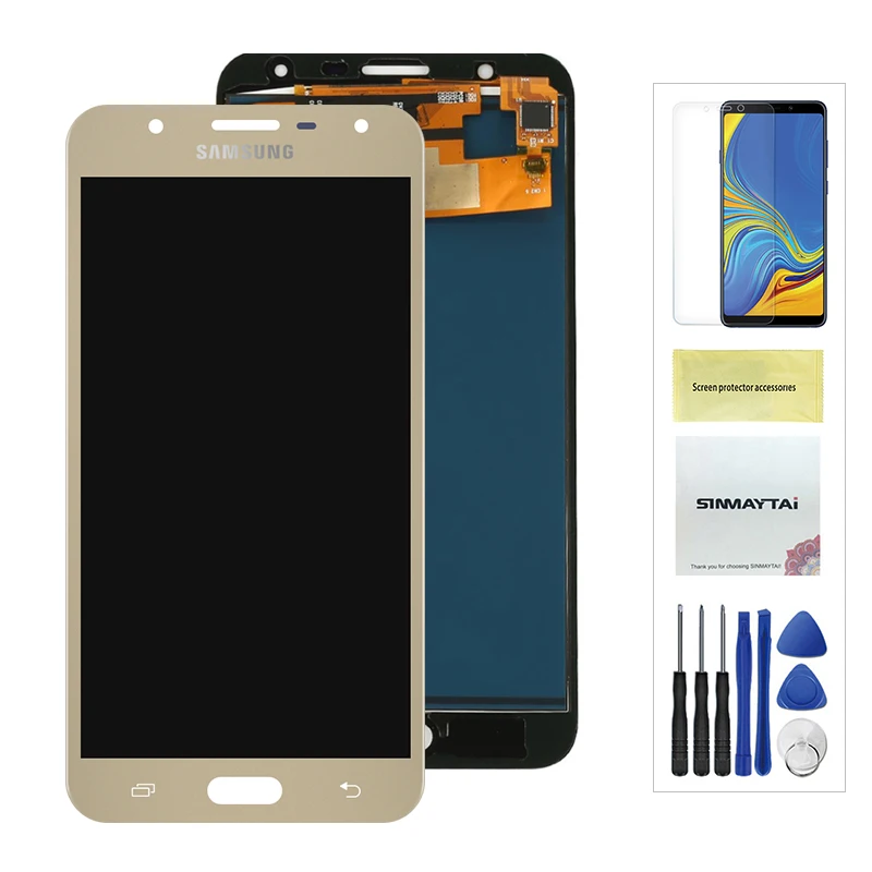 Adjustable Gold 5,5 ''дюймовый для SAMSUNG Galaxy J7 Neo ЖК-дисплей J701 J701F J701M J701MT сенсорный экран ЖК-сборка запасные части - Цвет: Adjustable Gold