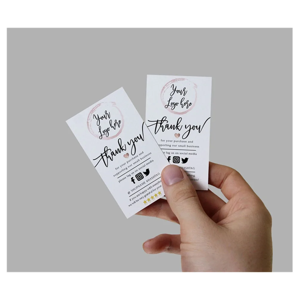 Маленькая визитная карточка простая для упаковки в магазин мини карта Спасибо за