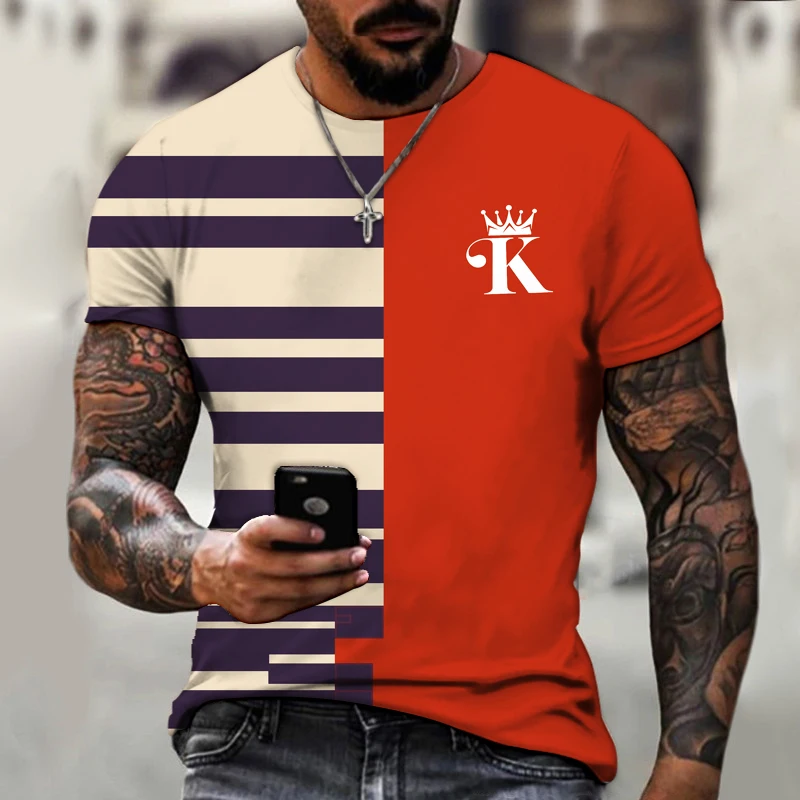 

2021 new men's printed T-shirt summer casual all-match fashion short-sleeved oversized round neck streetwear