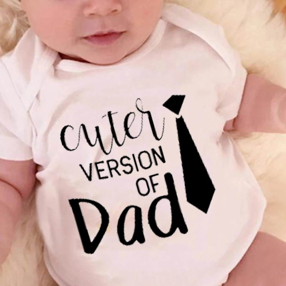 Милая версия детского боди с рисунком папы комбинезон для мальчиков и девочек