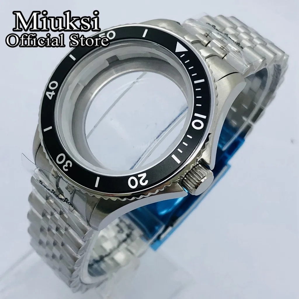 Miuksi 40mm silver stainless steel case sapphire glass fit NH35 NH36 ETA 2836 Miyota 8205 8215 821A Mingzhu DG2813 3804 movement