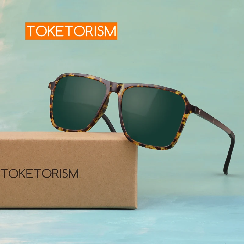 

Toketorism Men's Fashion High Quality Aluminum-magnesium TR90 Frame Polarized Sunglasses for Male